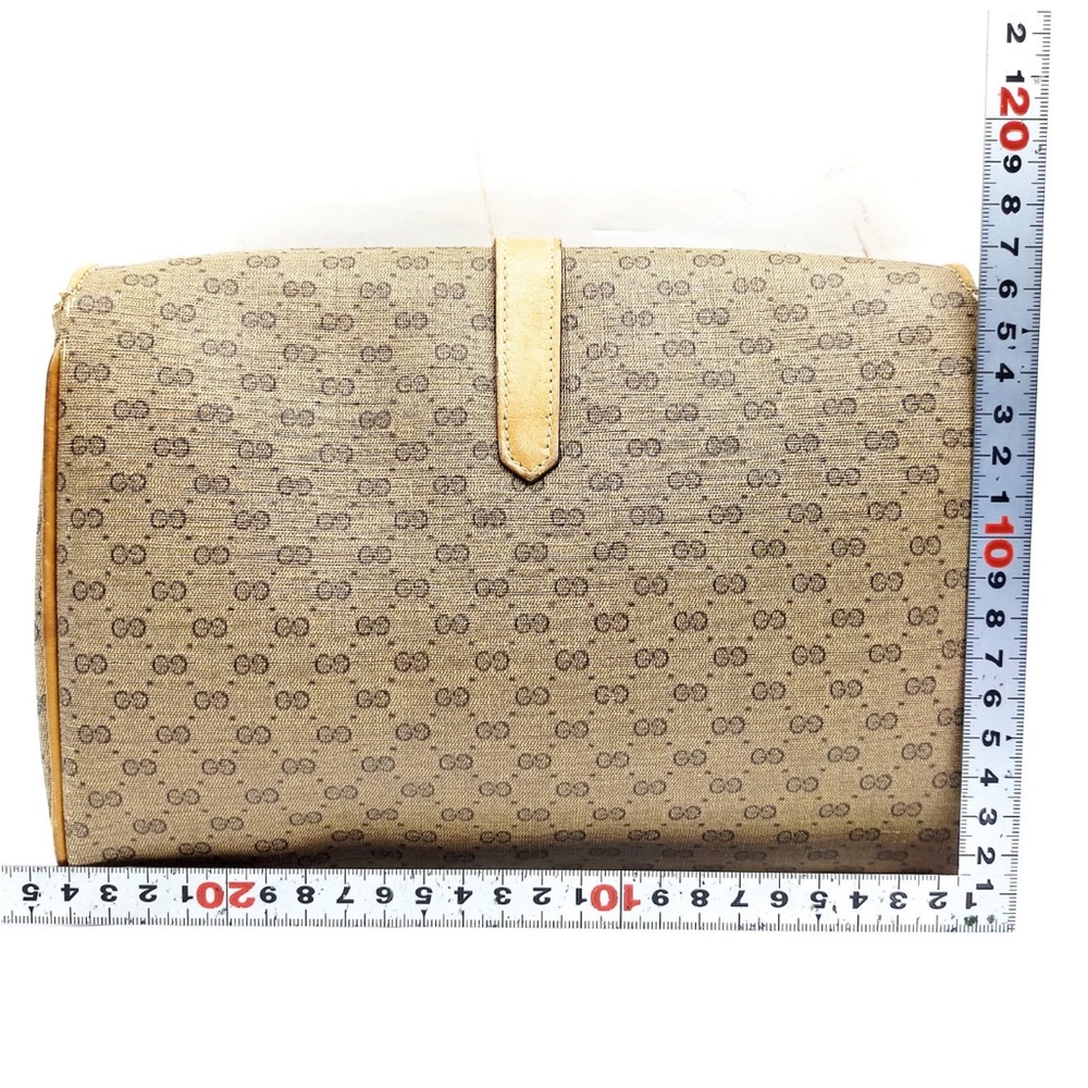 Vintage Gucci Shoulder Bag  Brown Coated Canvas Authentic - Picture 3 of 10